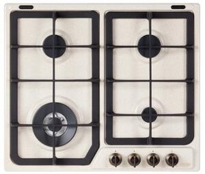 De Longhi AVF 46 PRO Piano Cottura 4 Fuochi a Gas 60 cm (1 Bruciatore Tripla Corona) colore Avena