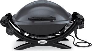 WEBER Barbecue Elettrico da Giardino BBQ da Esterno con Termostato Vaschetta Raccogligrasso Griglie in Ghisa e Coperchio Potenza 2200 Watt colore N