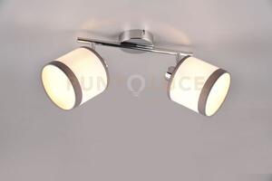 Davos barra 2 spots orientabili metallo cromato paralumi bianco e g