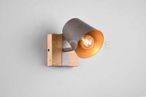 Bell spot orientabile base legno naturale diffusore metallo acciaio
