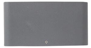 Set di 2 applique da esterno grigio scuro 17,5 cm con LED - Batt