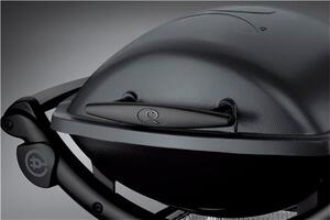 WEBER Barbecue Elettrico da Giardino BBQ da Esterno con Termostato Vaschetta Raccogligrasso Griglie in Ghisa e Coperchio Potenza 2200 Watt colore N