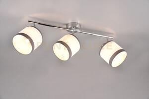 Davos barra 3 spots orientabili metallo cromato paralumi bianco e g
