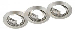 Jura kit 3 faretti da incasso rotondi orientabili acciaio d. 8,3cm 
