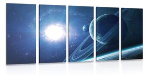 Quadri 5 pezzi – Pianeta nello spazio