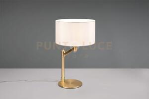 Cassio lampada da tavolo metallo ottone con paralume bianco h. 48,3