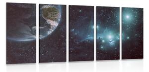 Quadri 5 pezzi – Pianeta nello spazio