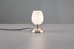 Cup ii lampada in acciaio e vetro calice satinato h.18cm 1 luce att
