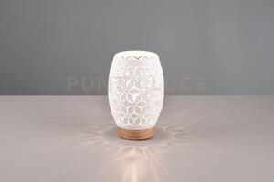Bidar lampada da tavolo metallo bianco taglio laser con inserto in 