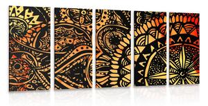Quadri 5 pezzi – Mandala ad acquerello