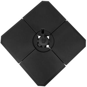 VivaGarden Base per Ombrellone a Braccio da 4 Pezzi Riempibile con Acqua o Sabbia per Basi a Croce da 100x100 cm colore Nero