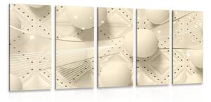 Quadri 5 pezzi – Lusso in versione seppia
