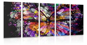 Quadri 5 pezzi – Farfalla straordinaria