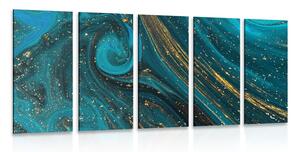 Quadri 5 pezzi – Astrazione smeraldo