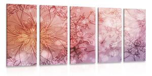 Quadri 5 pezzi – Mandala floreale