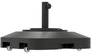VivaGarden Base per Ombrellone da Giardino a Rotelle Riempibile con Acqua o Sabbia in HDPE 48x48x32.5 cm colore Nero