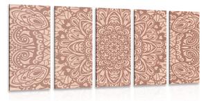 Quadri 5 pezzi – Mandala floreale