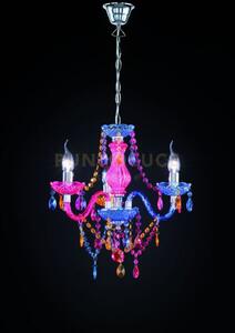 Luster lampadario 3 luci colorato cm46 3 luci attacco e14