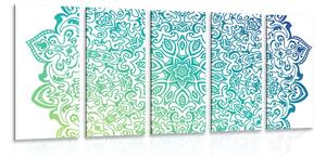 Quadri 5 pezzi – Mandala verde blu