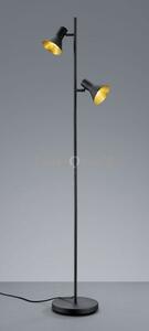Nina piantana attacco e14 diffusori metallo nero + oro h.144cm 2 luci