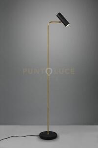 Marley piantana spot cilindro ottone satinato + nero h. 151cm 1 luc