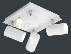 Marley plafoniera quadrata 4 spots soft bianco 24x24cm 4 luci attac