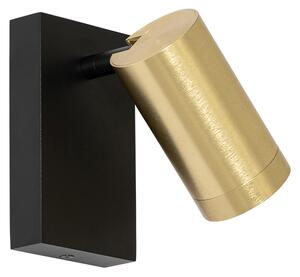Applique da parete nera con oro regolabile con interruttore - Jeana Luxe