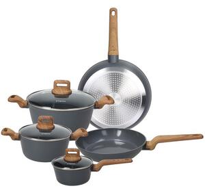 Tognana Batteria Pentole Induzione 8 Pezzi Antiaderenti in Alluminio colore Grigio - T-Care My Cooking
