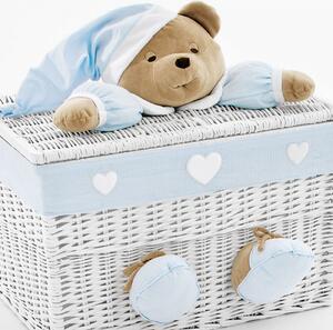 NANAN Baule Portagiochi in Vimini per Bambini colore Azzurro - Puccio
