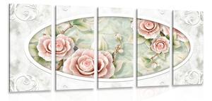 Quadri 5 pezzi – Rose di pietra