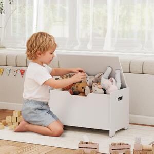 DecHome Baule Portagiochi in Legno a Forma di Orso e Capacit 20 kg 60x38x48 cm colore Bianco