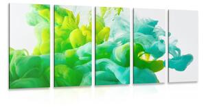 Quadri 5 pezzi – Inchiostro in tonalità verde