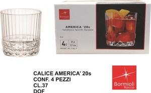 Bormioli Rocco Bicchiere America' 20S confezione 4 pezzi cl 37 Dof - BO093179