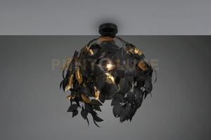 Plafoniera leavy foglie lavabili d.38cm nero e oro r60461032