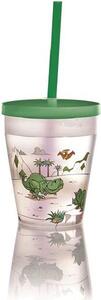 Snips Bicchiere con Cannuccia Dino colore Verde - 852