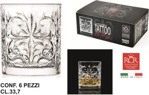 Rcr Cristallerie Bicchiere confezione 6 pezzi cl 33,7 Tattoo Dof Rcr - RCR262441