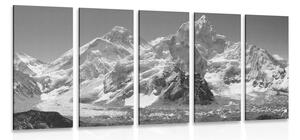 Quadri 5 pezzi – Meravigliosa cima di montagna in bianco e nero