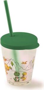 Snips Bicchiere con Cannuccia Dino colore Verde - 852