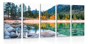 Quadri 5 pezzi – Lago in una natura splendida