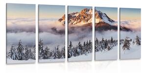 Quadri 5 pezzi – Rozsutec sotto la neve