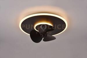 Nybro plafoniera led 30w 3500lm, 2700 - 6500k nera con ventilatore