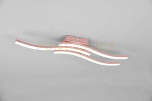 Plafoniera route led 3 bacchette ondulate l.54cm oro rosa r62473499