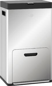 DecHome Bidone Immondizia a 3 Sezioni da 56L con Supporto per Deodorante in Acciaio e PP 45.7x35.8x76 cm colore Argento - 980SRS383