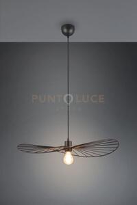Chapeau sospensione metallo nero d.60cm 1 luce attaco e27