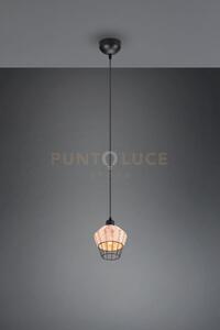 Borka sospensione in rattan colore naturale d. 17,5cm attacco e27