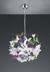 Butterfly sospensione cromata con farfalle incluso kit colorato e b