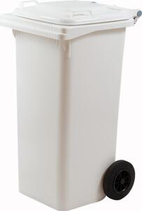 I.C.S. Bidone Spazzatura Pattumiera Rifiuti con Coperchio e Ruote Capacit 120 Litri cm. 55x50x94 h colore Bianco - P140120W