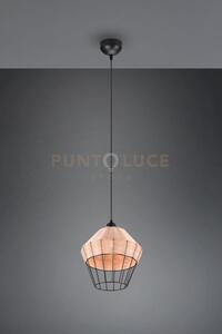 Borka sospensione in rattan colore naturale d. 30cm attacco e27
