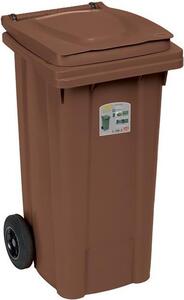 STEFANPLAST Bidone Spazzatura Pattumiera Rifiuti per Raccolta Differenziata Capacit 120 Litri Dimensioni 54,5X49,5X94h cm colore Marrone - SF25704