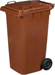 I.C.S. Bidone Spazzatura Pattumiera Rifiuti indifferenziata Raccolta Differenziata Bidone Capacit 240 Litri 72x58x106h cm con Ruote colore Marrone